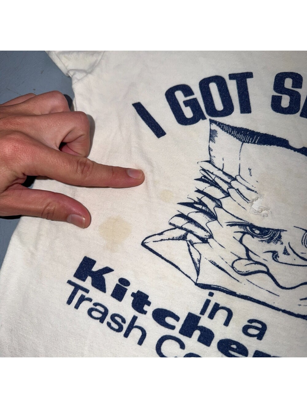 1960s 1970s Ringer VTG T Shirt Kitchen Aid Trash Compactor Pinup Rockabilly RARE - Picture 3 of 10